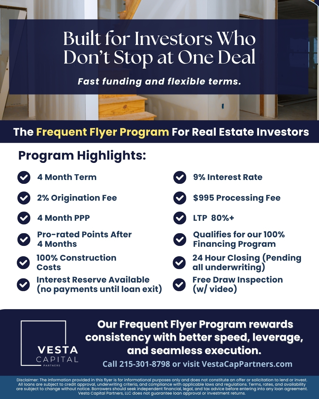 Vesta Capital Partners Frequent Flyer Program